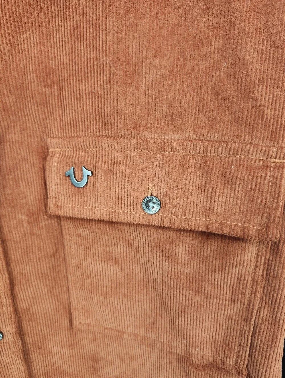 True Religion Men's Corduroy Workwear Long Sleeve Button Up Shirt Size Large